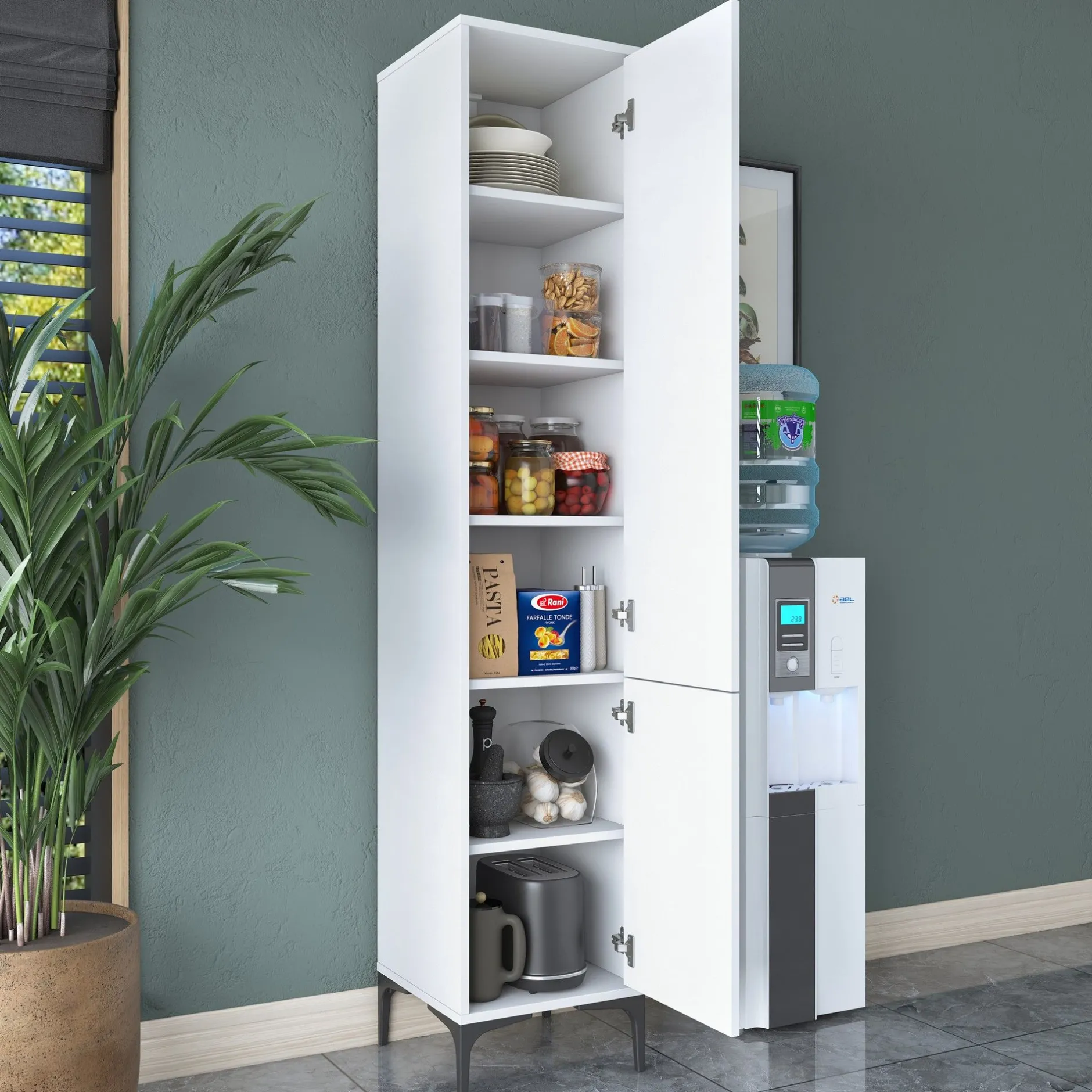 JE111 - 2949 Mehrzweckschrank | 100 % MELAMIN | Weiß