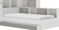 Jugendbett mit Stauraum Erwan | 90 x 200 cm | Design Grey Moon