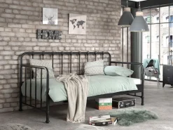 Kabinenbett Bronxx Metall 90x200 - mattschwarz
