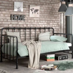 Kabinenbett Bronxx Metall 90x200 - mattschwarz