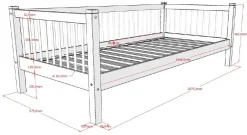Kabinenbett Forrest 90 x 200 cm mit Rollbett - Buche