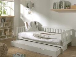 Kabinenbett Friedrich 90x200 mit Bettkasten Kiefer - weiß