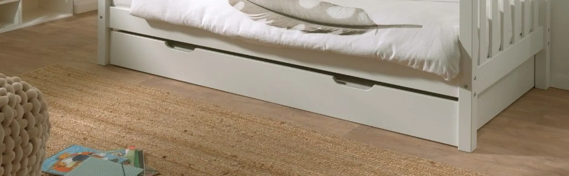 Kabinenbett Friedrich 90x200 mit Bettkasten Kiefer - weiß