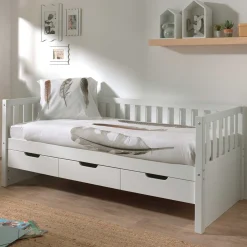 Kabinenbett Friedrich 90x200 mit 3 Schubladen Kiefer - weiß