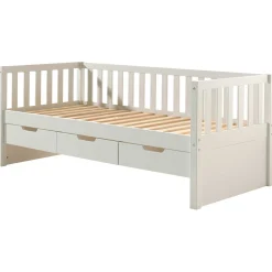 Kabinenbett Friedrich 90x200 mit 3 Schubladen Kiefer - weiß