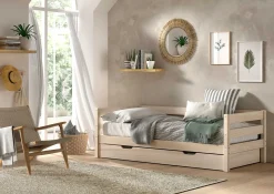 Kabinenbett Maggie - mit Bettkasten - 90 x 200 - Kiefer massiv - Kiefer milchig