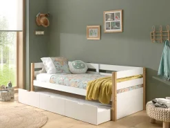 Kabinenbett Maggie 90 x 200 mit Bettkasten Kiefer - weiß