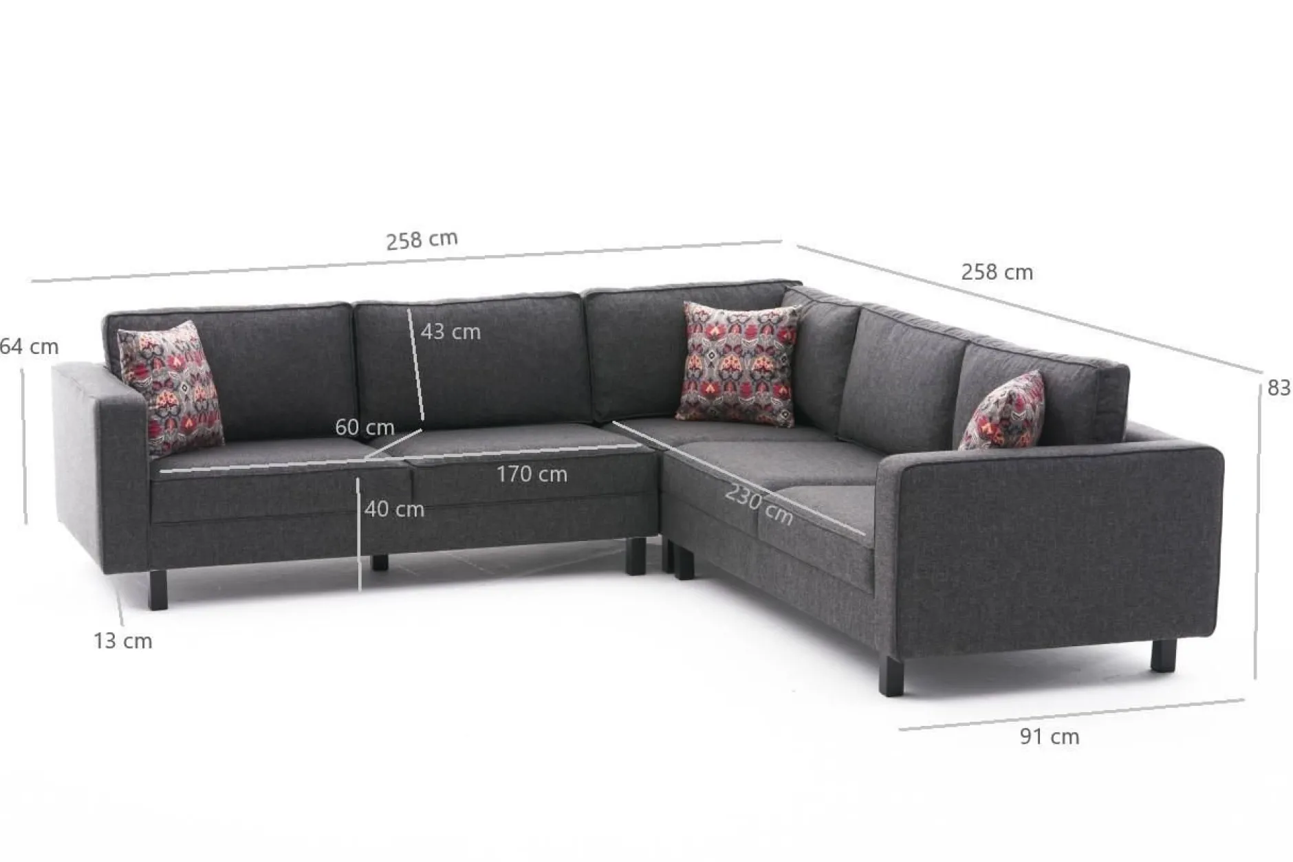 Kale Ecksofa | BUCHENHOLZ | Anthrazit