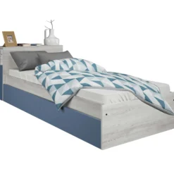 Kazim Einzelbett 90x190 cm-pine/blau
