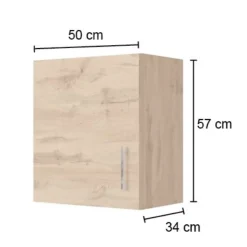 Küchenhängeschrank Sorrella 50cm 1 Tür - weiß/Eiche