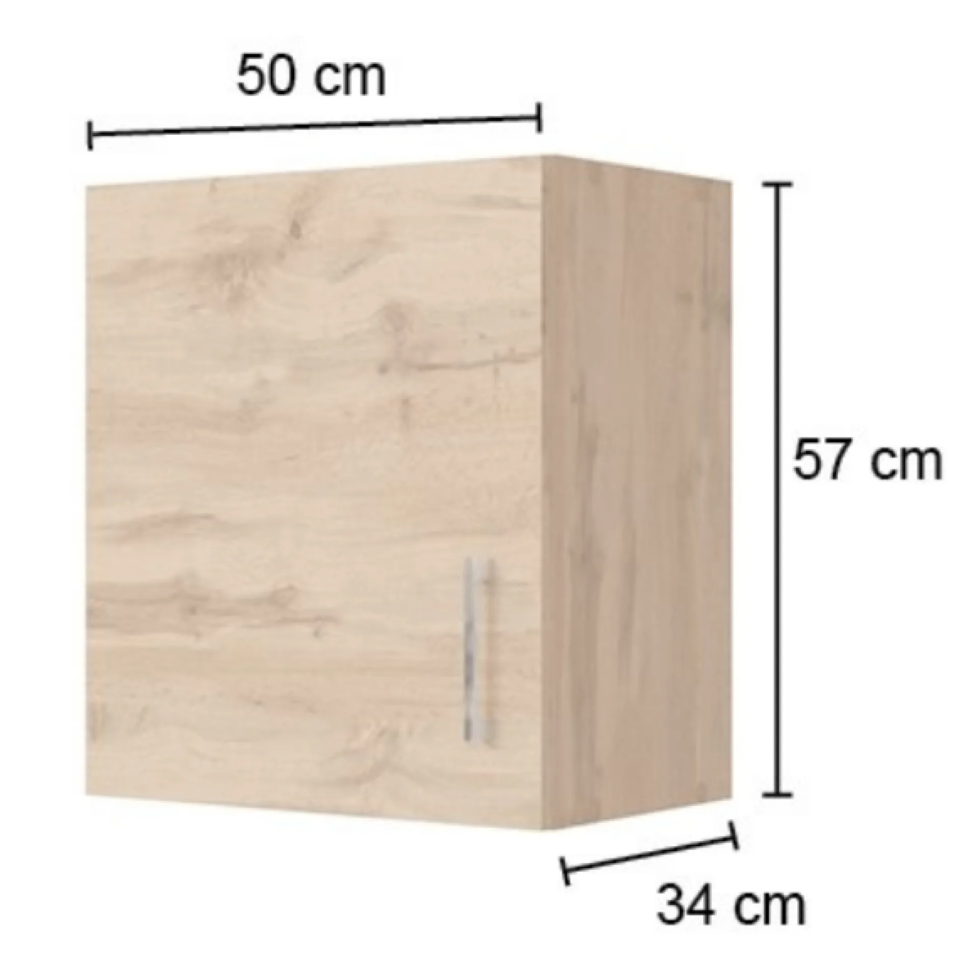 Küchenhängeschrank Sorrella 50cm 1 Tür - Eiche