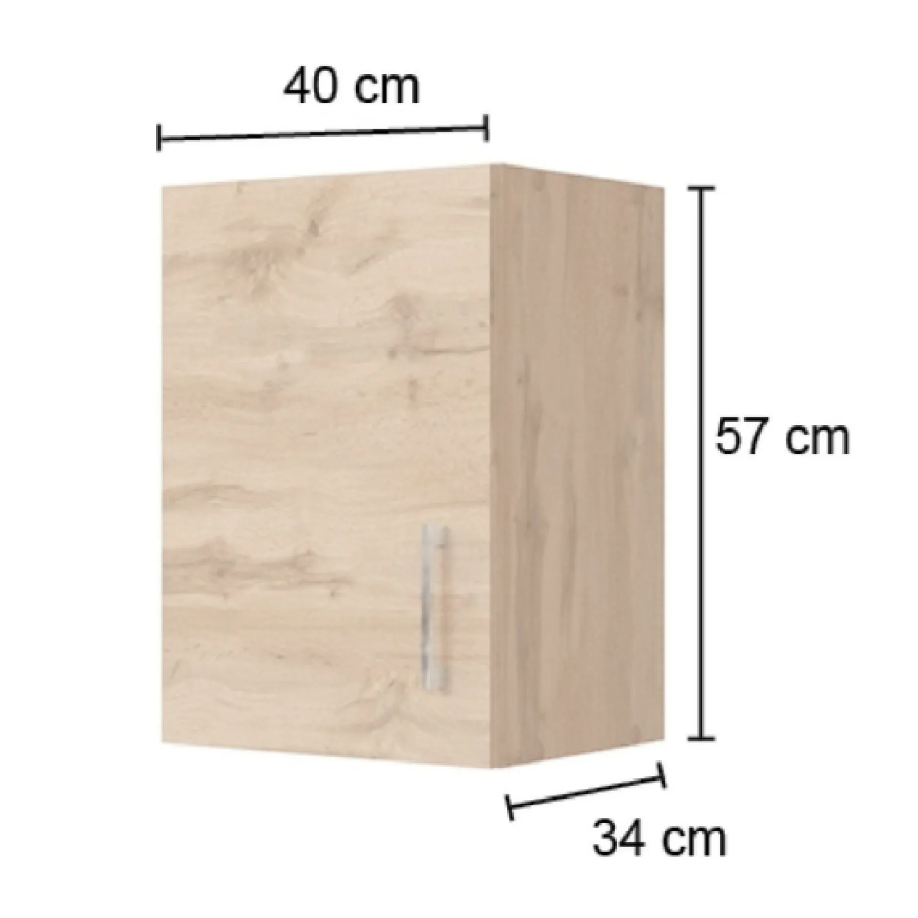 Küchenhängeschrank Sorrella 40cm 1 Tür - Eiche
