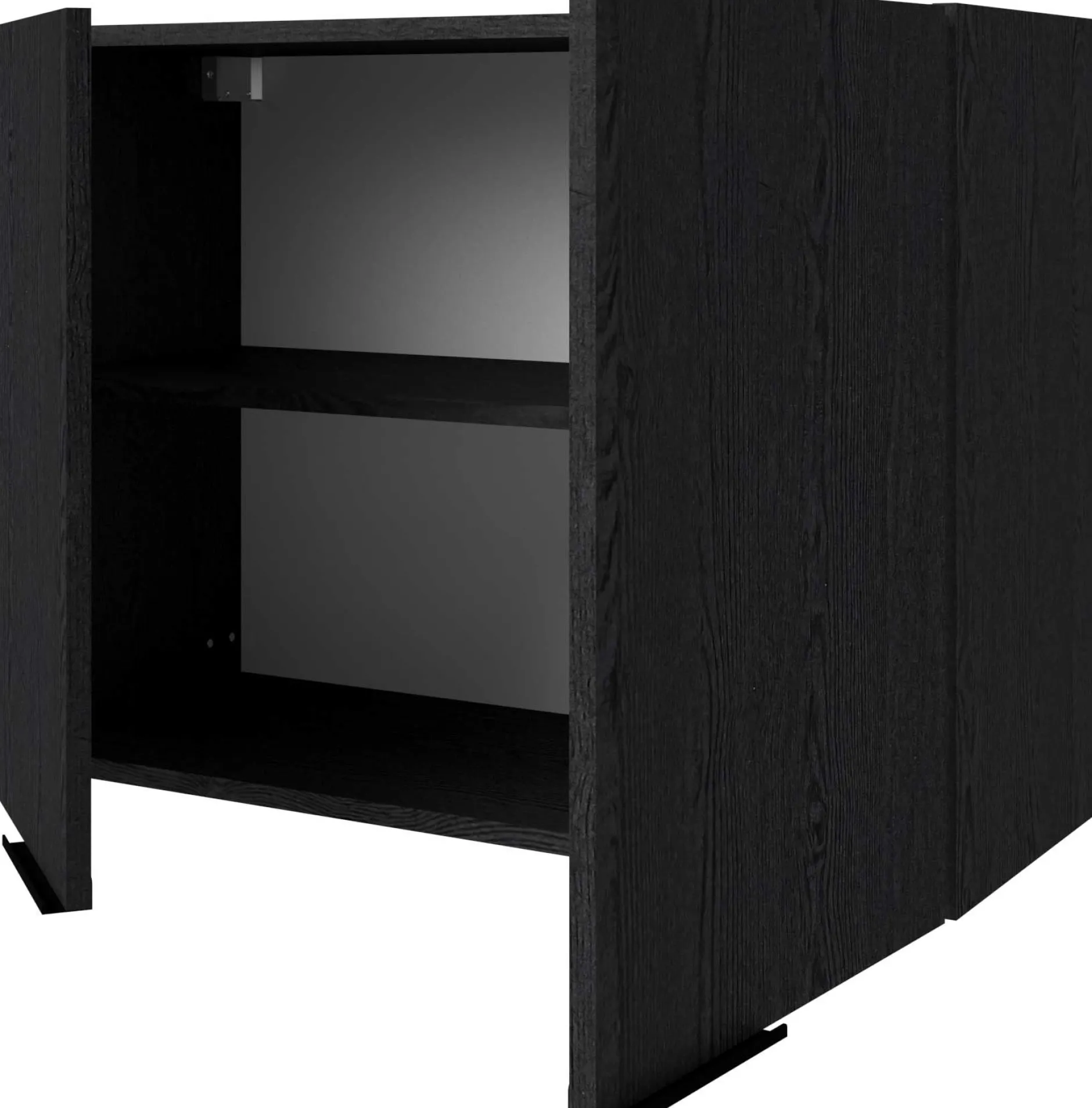 Küchenoberschrank Anna - 80x36x58cm - 2 Türen - Eiche schwarz Dekor