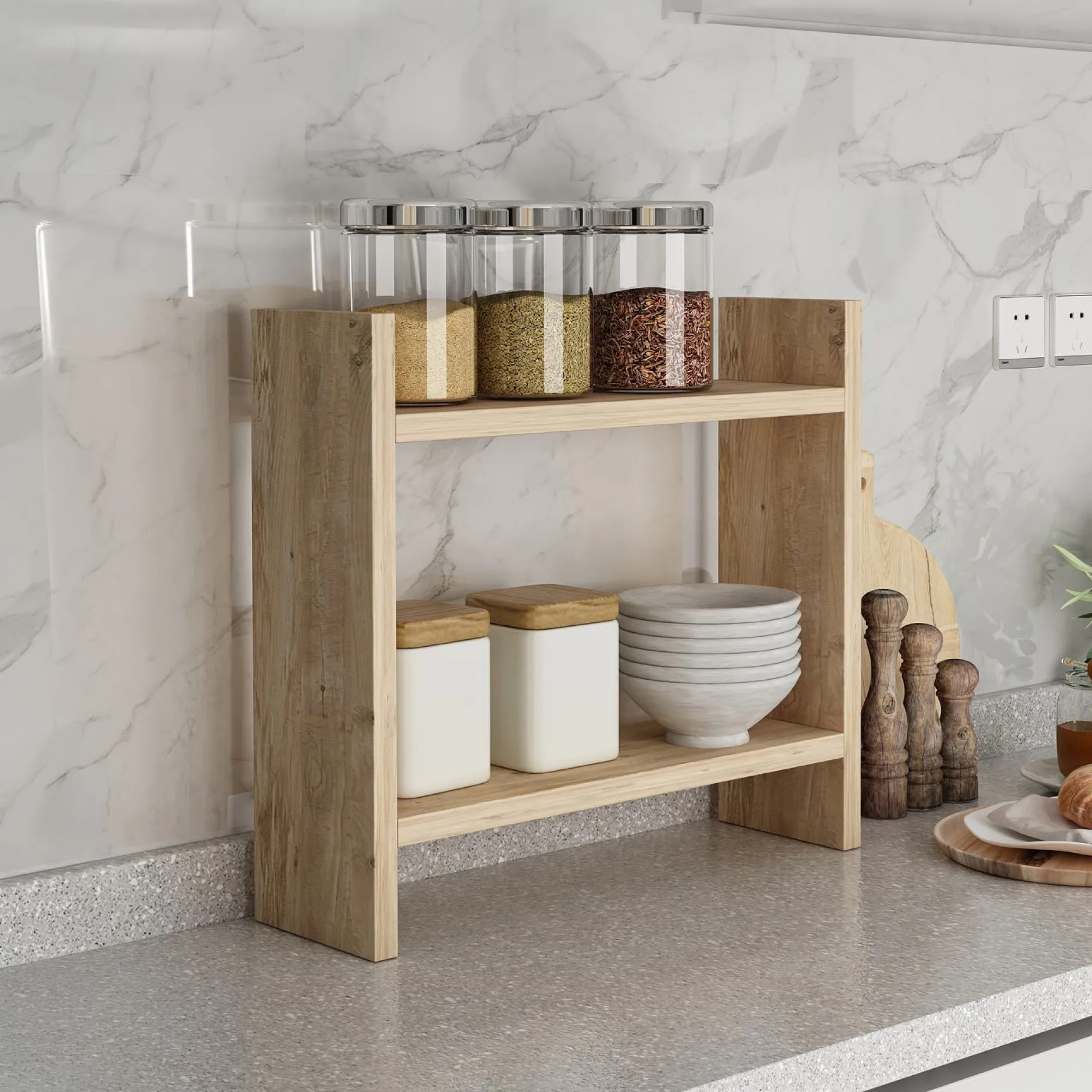 Küchenregal Denver - 100% MELAMINE - Atlantische Kiefer - 34 x 10 x 30 cm