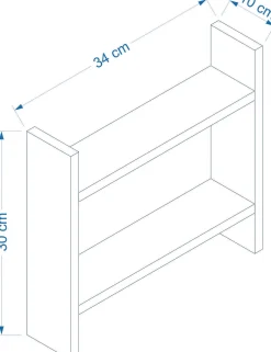 Küchenregal Denver - 100% MELAMINE - Weiß - 34 x 10 x 30 cm