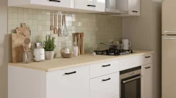 Küchenschrank Bianco - 60x60x90cm - 3 Schubladen - Hochglanz weiß