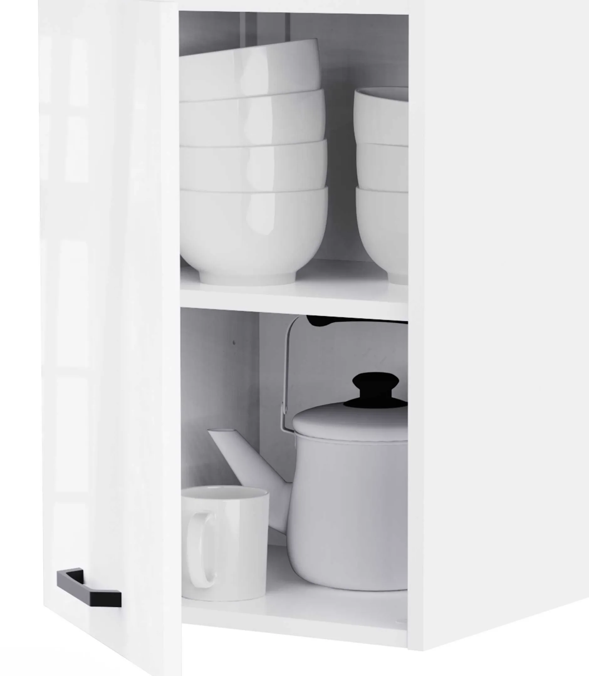 Küchenschrank Bianco - 40x36x58cm - 1 Tür - Hochglanz weiß