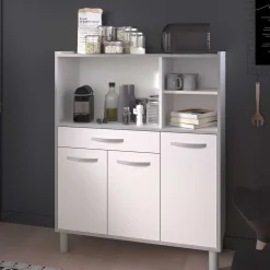 Küchenschrank Easy 101cm, 3 Türen und 1 Schublade - weiß
