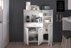 Küchenschrank Easy 101cm, 3 Türen und 1 Schublade - weiß