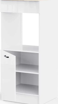 Küchenschrank für Backofen Bianco - 60x60x141cm - Hochglanz weiß