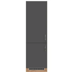 Küchenschrank für Kühl- und Gefrierschrank Sorrella - anthrazit/eiche