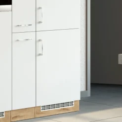 Küchenschrank für Kühl- und Gefrierschrank Sorrella - weiß/eiche