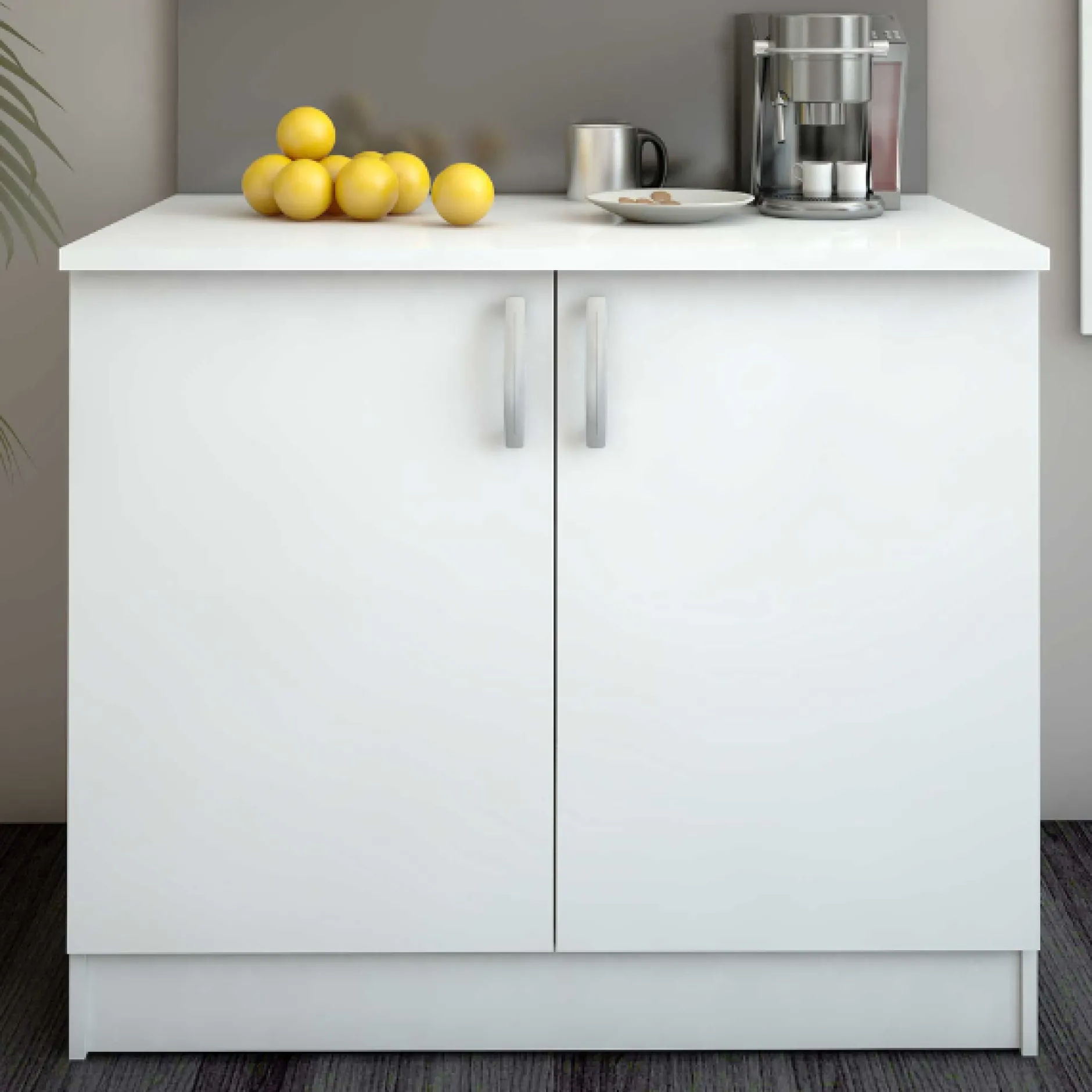 Küchenschrank Nova - 100x60x85 cm - Weiß/Eiche