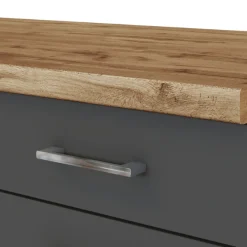 Küchenschrank Sorrella 100cm 2 Türen und 2 Schubladen - Anthrazit/Eiche