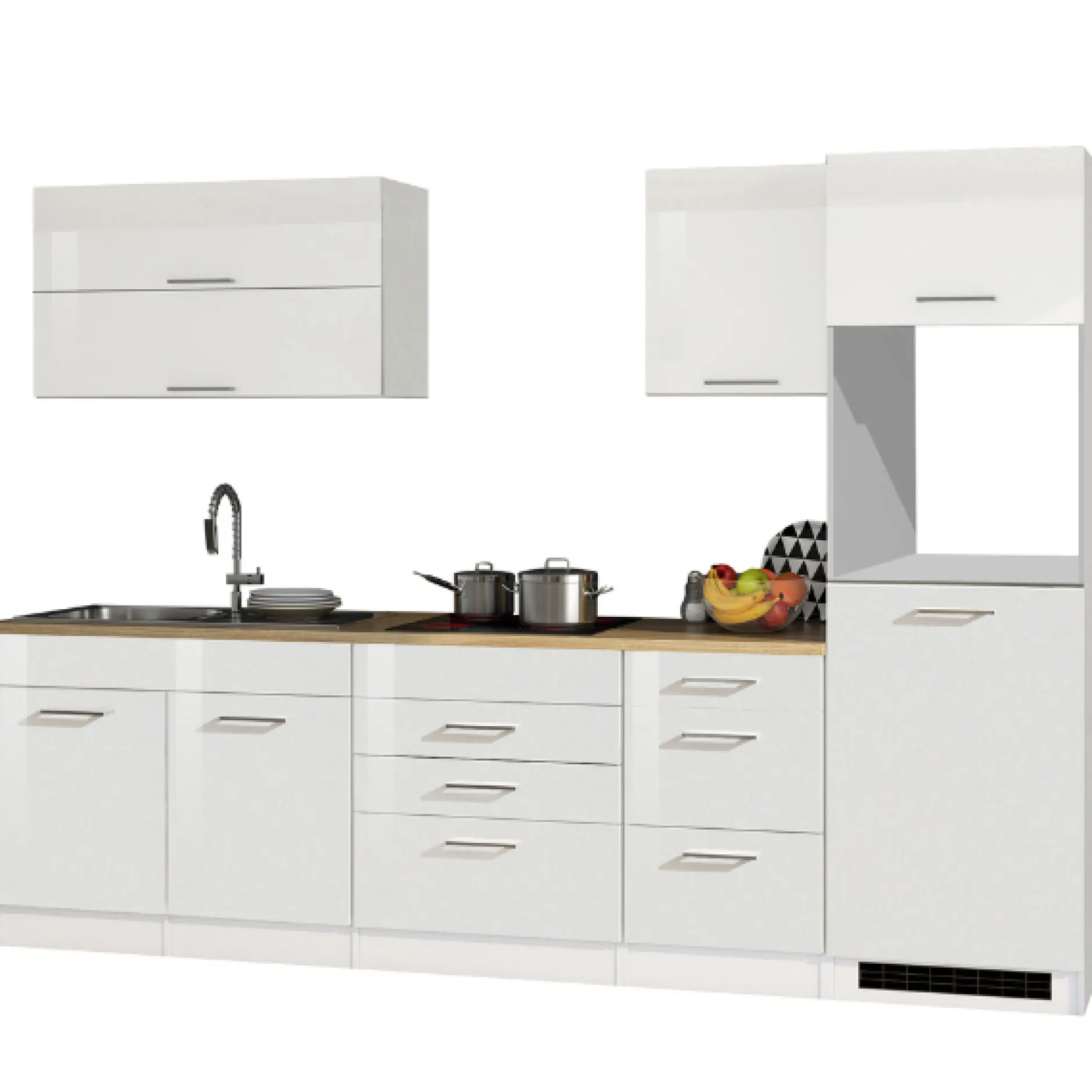 Küchenset Mailand | Geräte nicht enthalten | High Glossy White