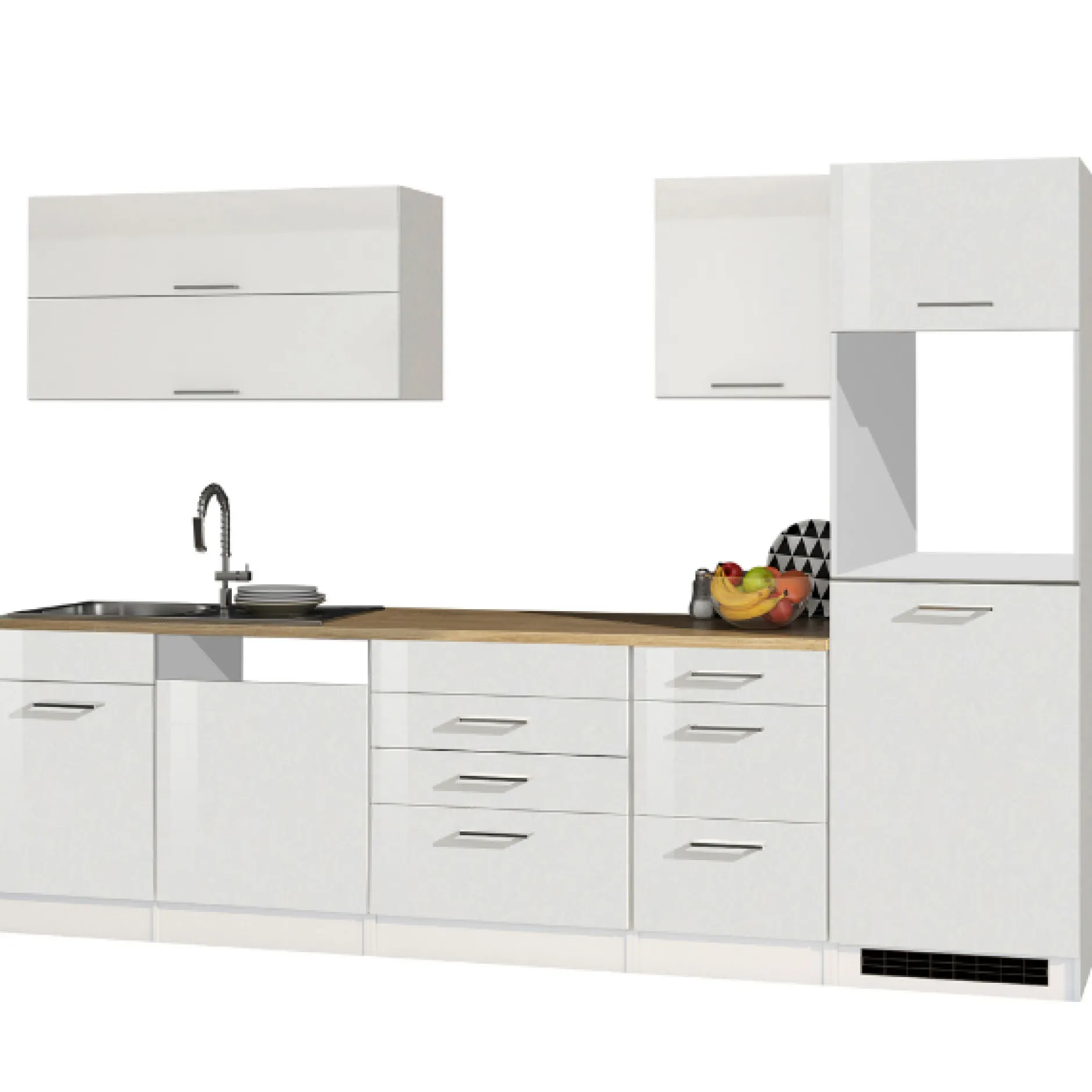 Küchenset Mailand | Geräte nicht enthalten | High Glossy White