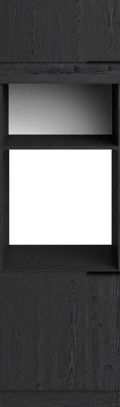 Küchensäulenschrank Anna - 60x58x210cm - 2 Türen - Eiche schwarz Dekor