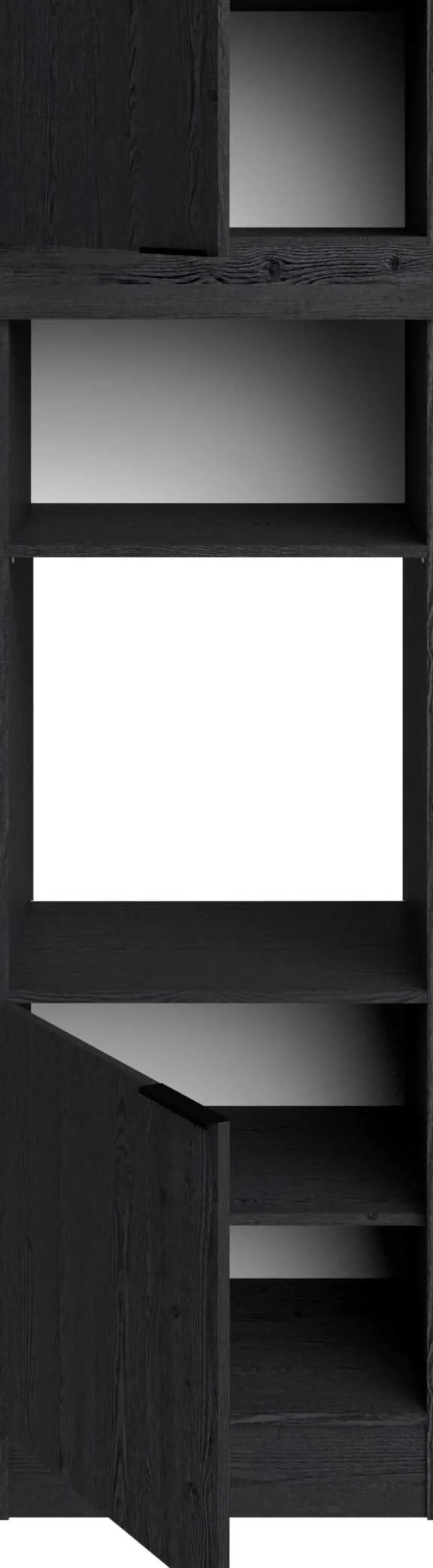 Küchensäulenschrank Anna - 60x58x210cm - 2 Türen - Eiche schwarz Dekor