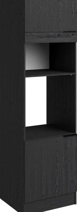 Küchensäulenschrank Anna - 60x58x210cm - 2 Türen - Eiche schwarz Dekor