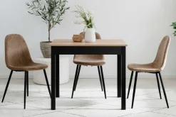 Küchentisch Capri - 90x67x76cm - Eiche Dekor/schwarz