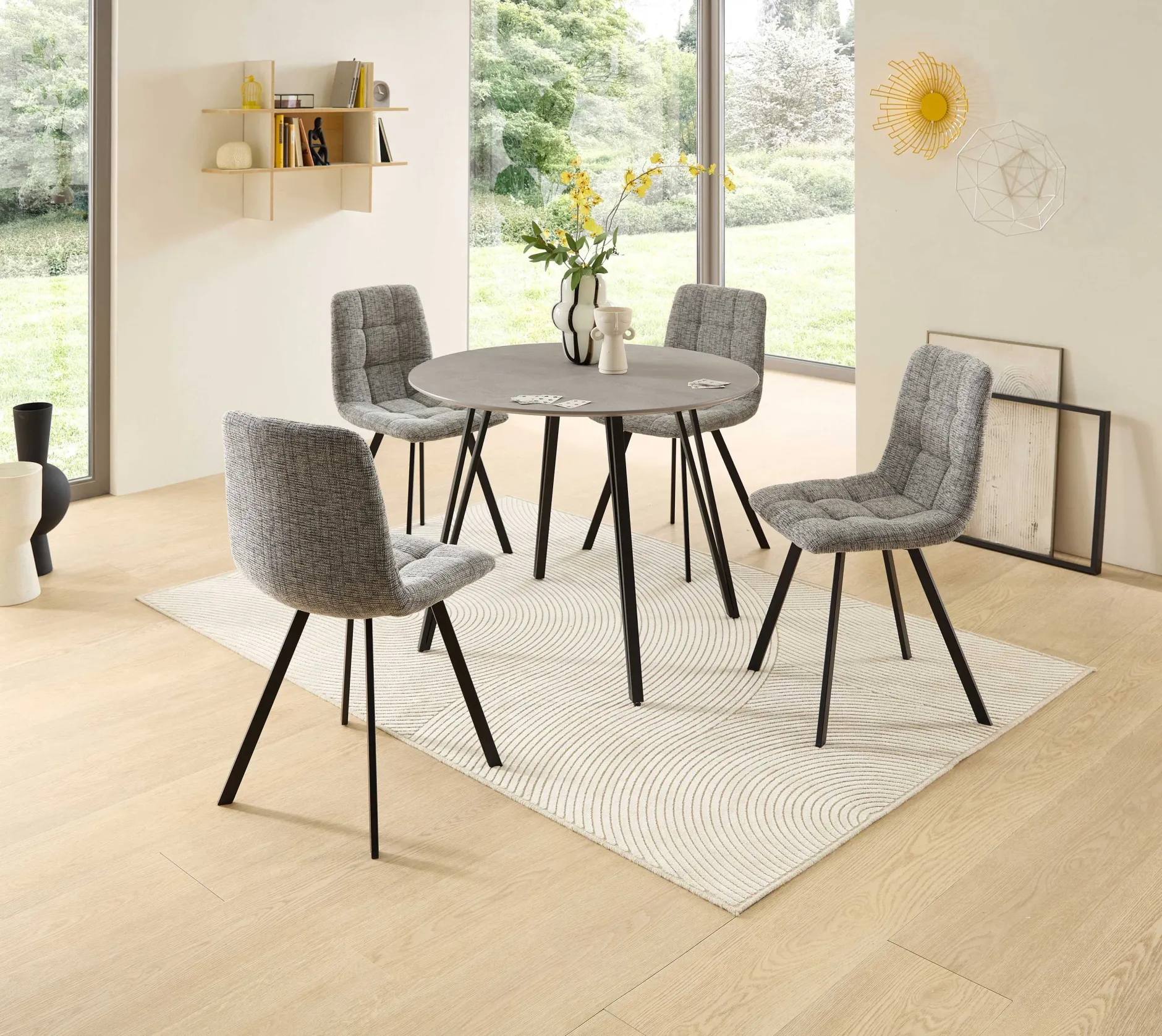 Küchentisch Floris - Ø100x75cm - Betonoptik