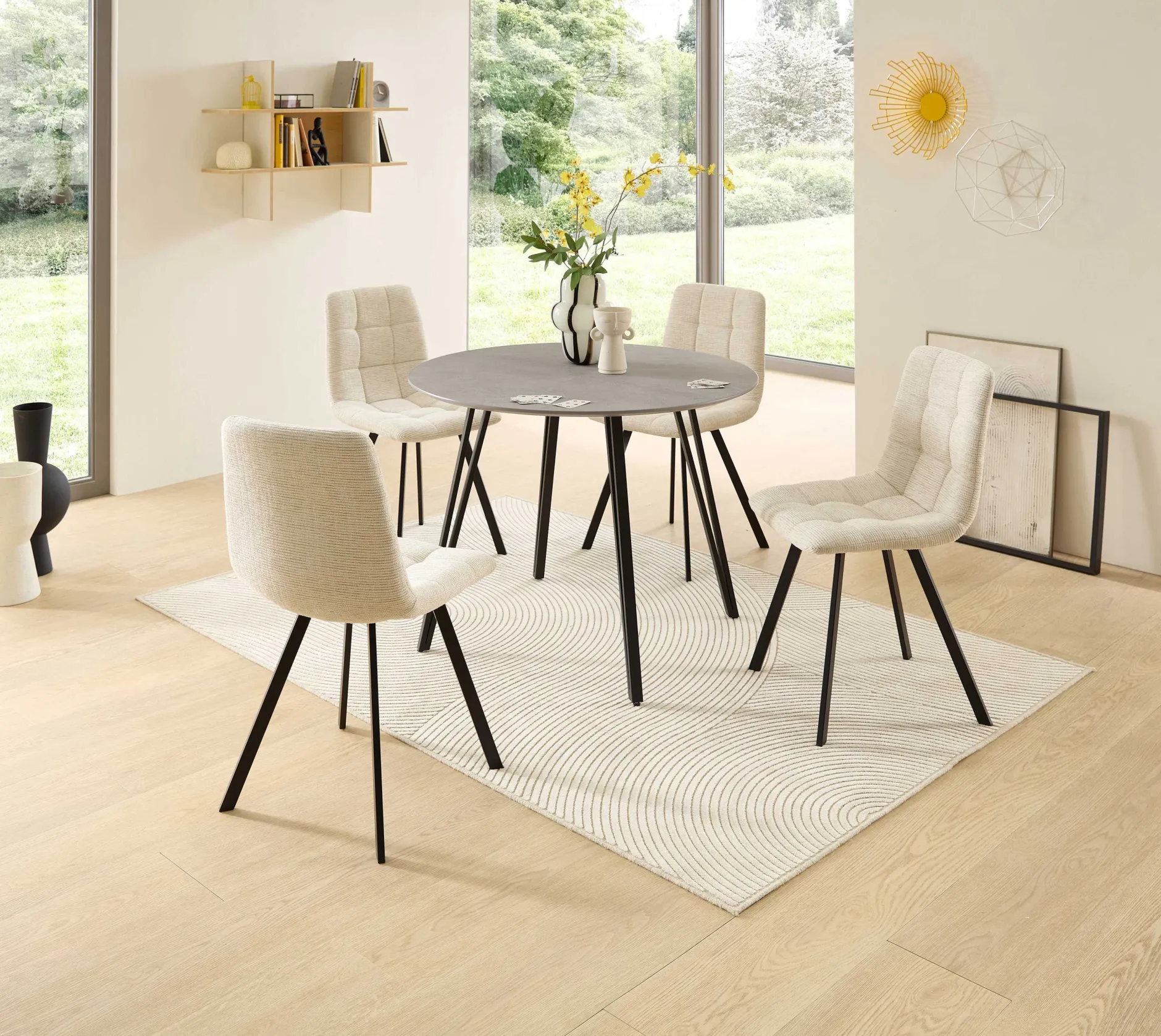 Küchentisch Floris - Ø100x75cm - Betonoptik