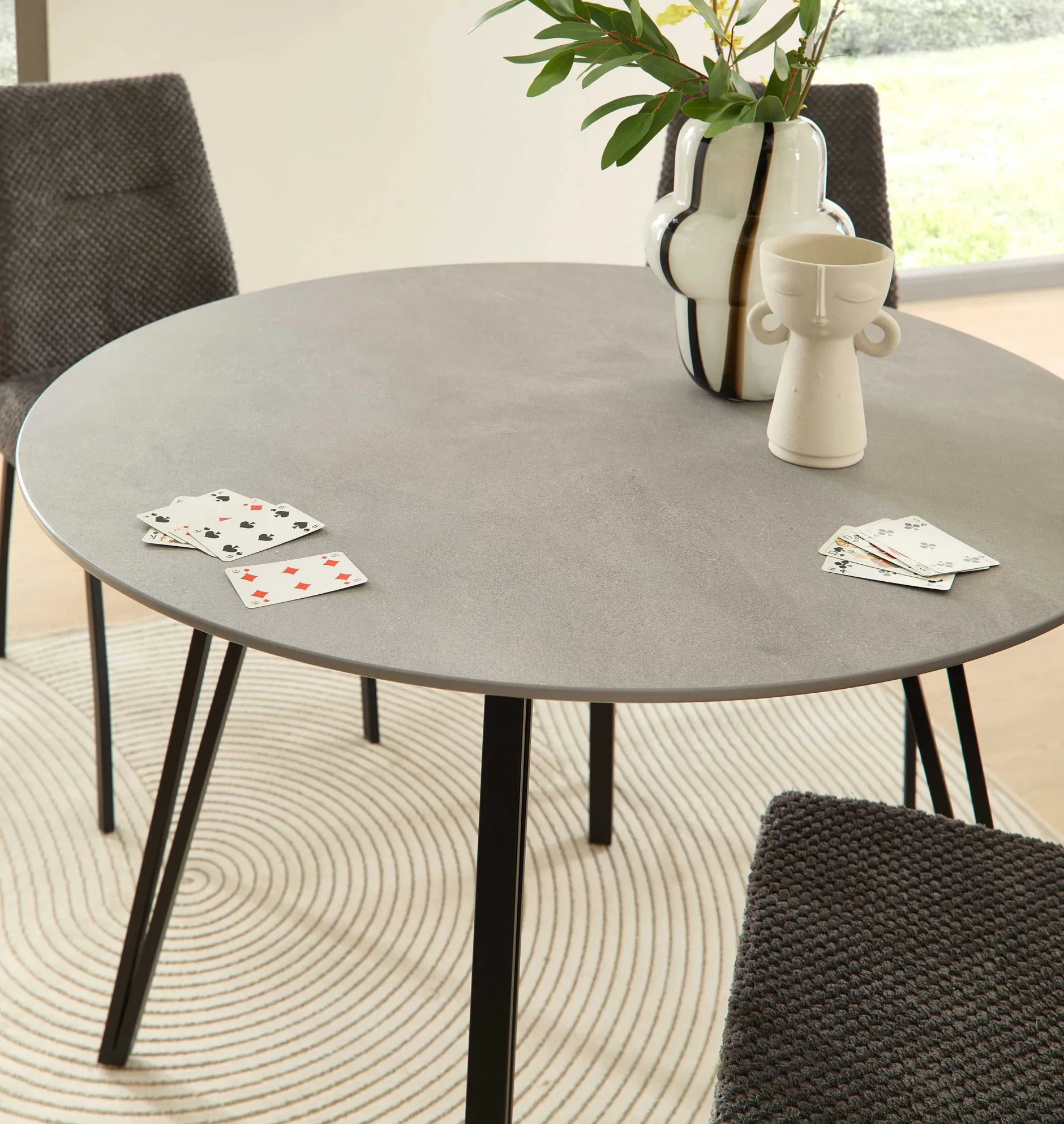 Küchentisch Floris - Ø100x75cm - Betonoptik