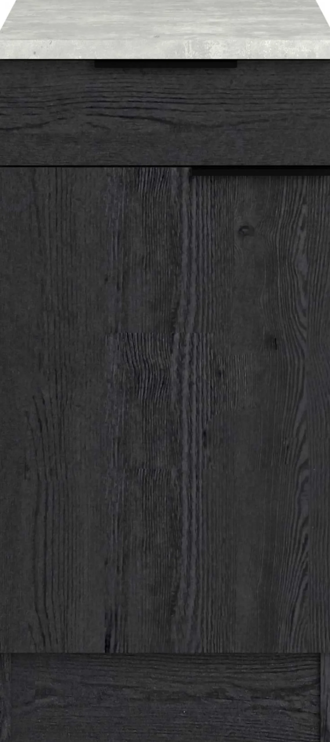 Küchenunterschrank Anna - 40x60x87cm - 1 Tür und 1 Schublade - Eiche schwarz Dekor/weißer Stein