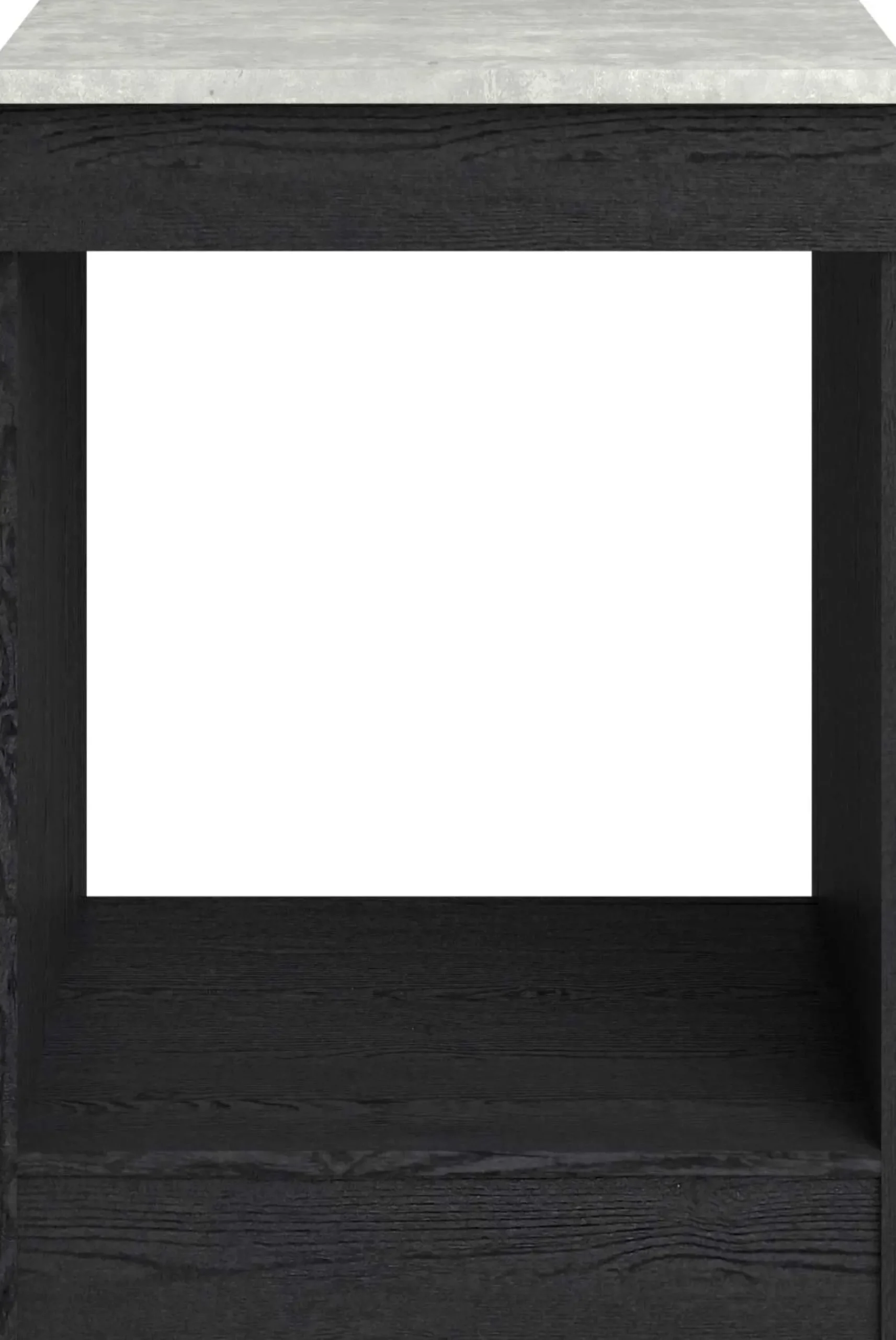 Küchenunterschrank Anna - 60x60x87cm - für Backofen oder Geschirrspüler - Eiche schwarz Dekor/weißer Stein