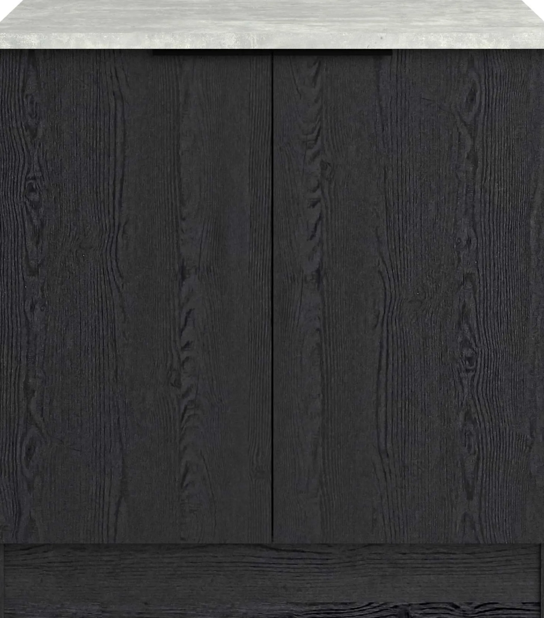 Küchenunterschrank Anna - 80x60x87cm - 2 Türen - Eiche schwarz Dekor/weißer Stein