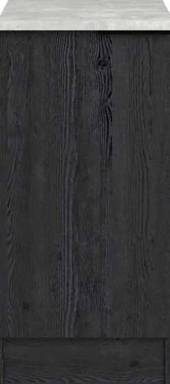 Küchenunterschrank Anna - 40x60x87cm - 1 Tür - Eiche schwarz Dekor/weißer Stein