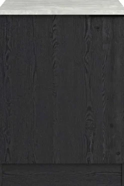 Küchenunterschrank Anna - 60x60x87cm - 1 Tür - Eiche schwarz Dekor/weißer Stein