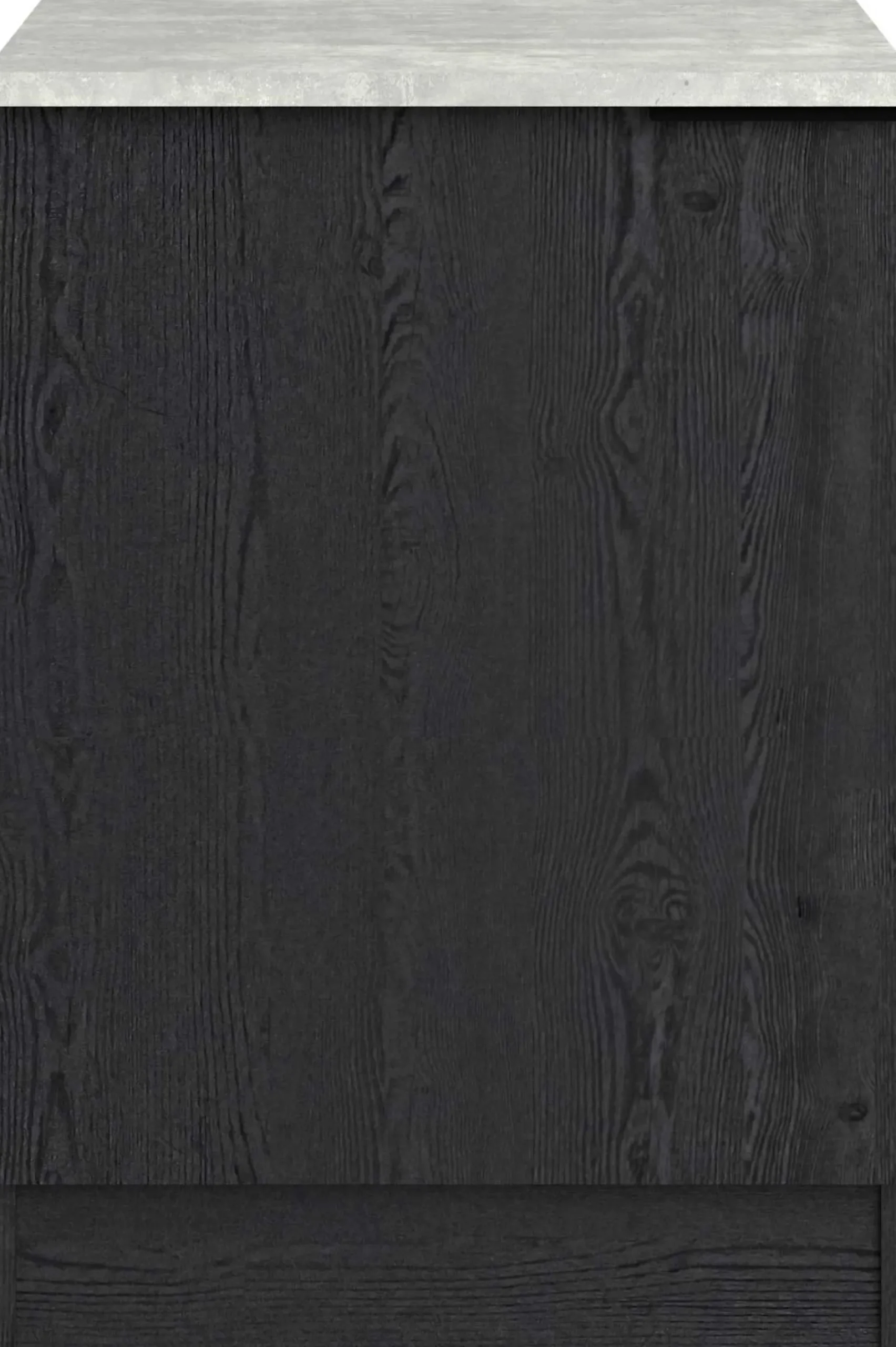 Küchenunterschrank Anna - 60x60x87cm - 1 Tür - Eiche schwarz Dekor/weißer Stein