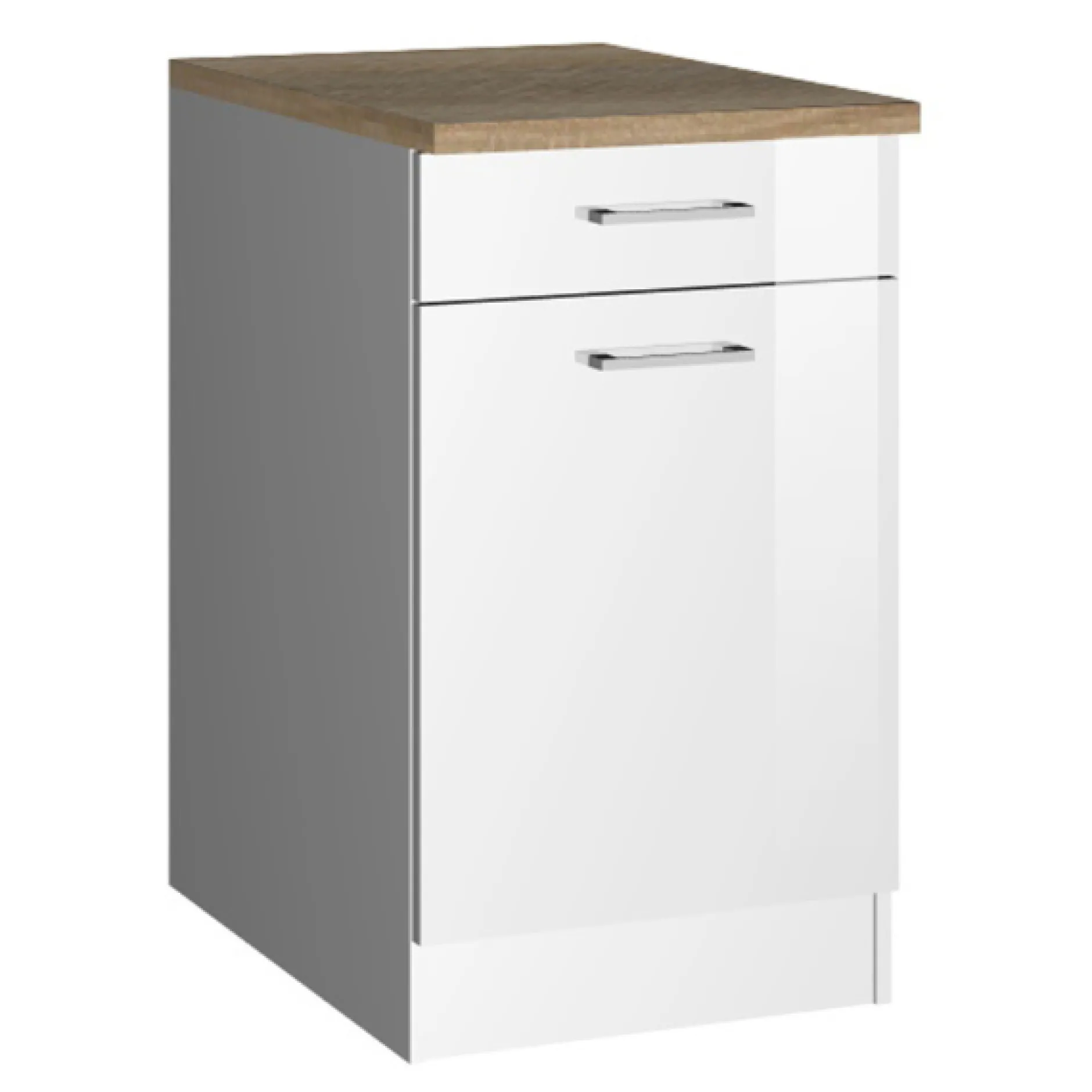 Küchenunterschrank Ragnar 50cm mit 1 Tür und 1 Schublade - weiß