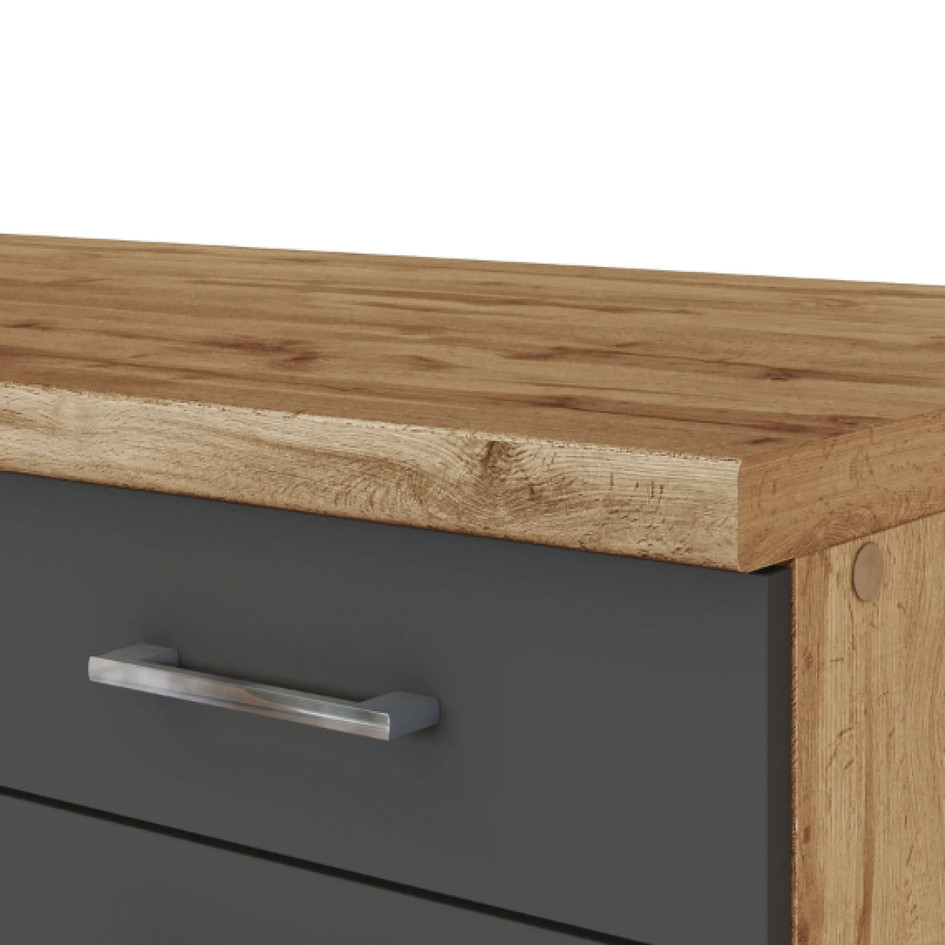 Küchenzeile in L-Form Sorrella 270cm mit Platz für Backofen, Geschirrspüler und Kühlschrank - anthrazit/ocker