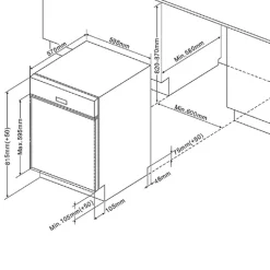 Küchenzeile Ragnar 330cm mit Backofen und Geschirrspüler - Hochglanz anthrazit
