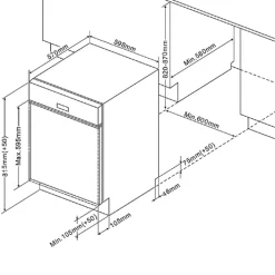 Küchenzeile Ragnar 370cm mit Backofen, Mikrowelle, Geschirrspüler und Kühlschrank - hochglänzend weiß