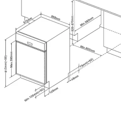 Küchenzeile Ragnar 300cm mit Geschirrspüler, Backofen und Kühlschrank - hochglänzend weiß