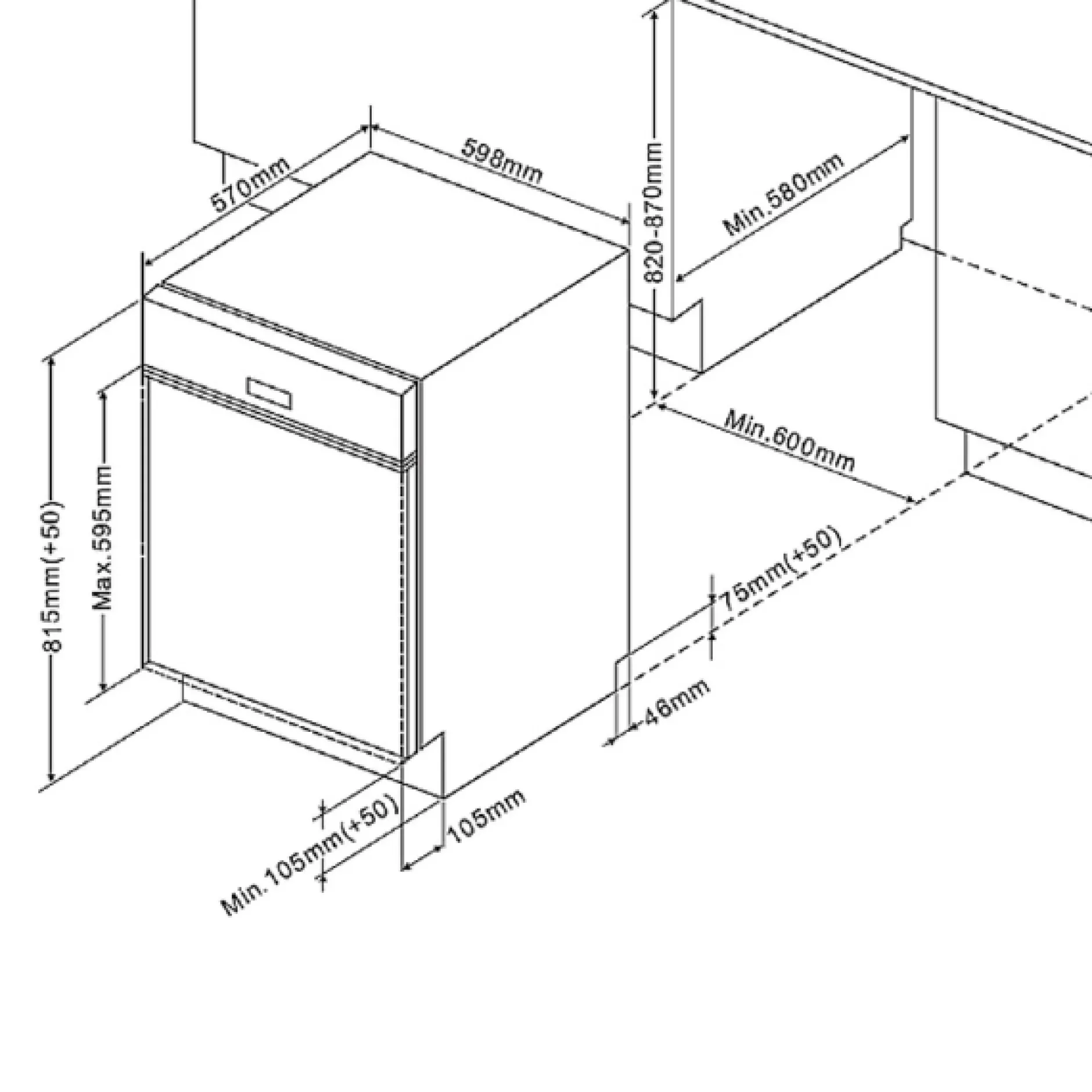 Küchenzeile Ragnar 300cm mit Geschirrspüler, Backofen und Kühlschrank - Hochglanz anthrazit