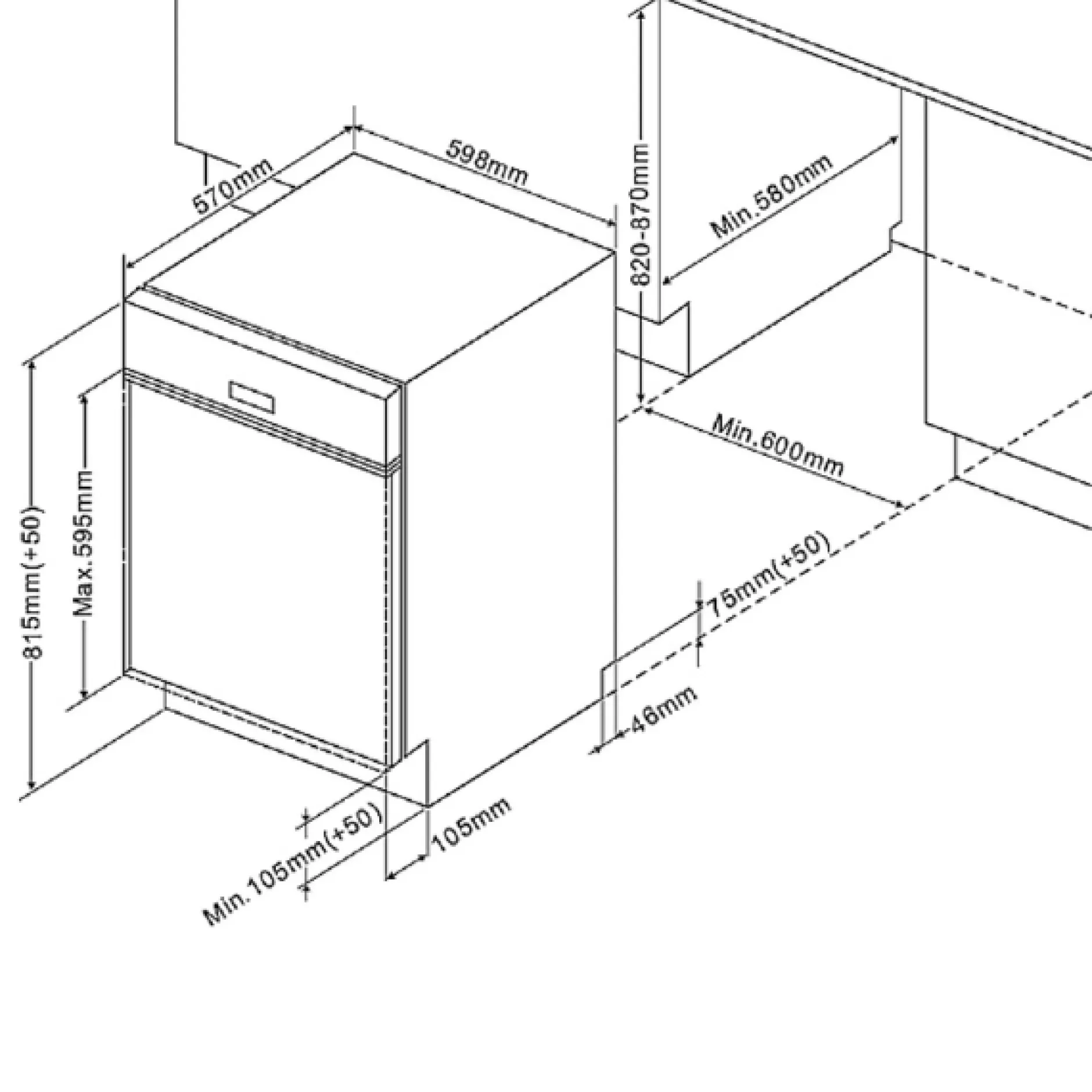 Küchenzeile Ragnar 310cm mit Geschirrspüler, Backofen und Kühlschrank - Hochglanz anthrazit